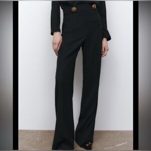 Zara Elegant Black High-Waisted Women's Pants